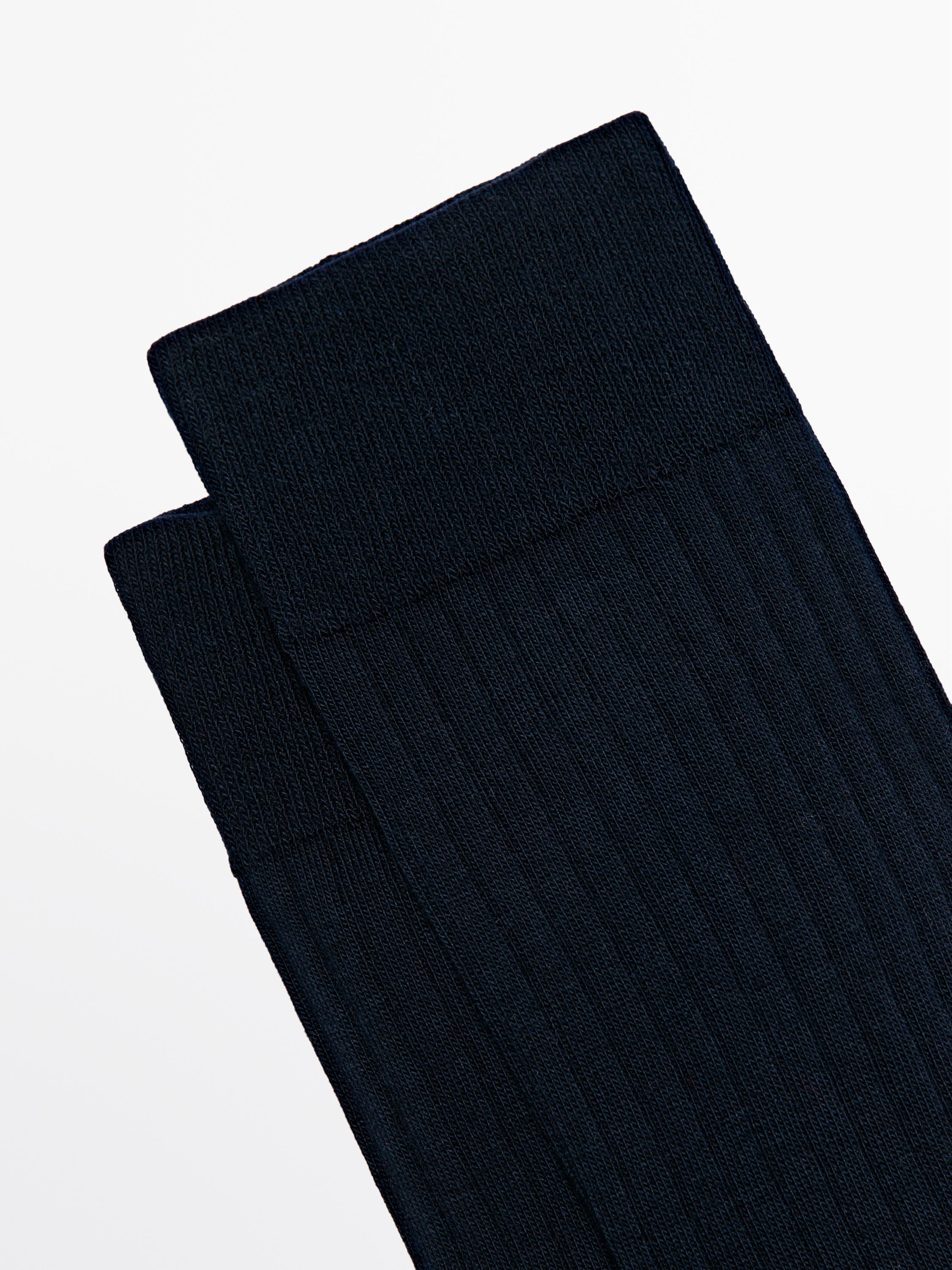 Chaussettes côtelées en coton mélang